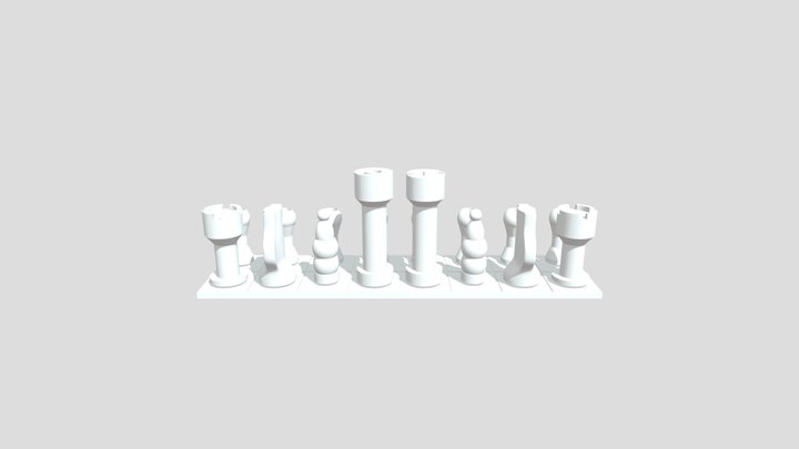 Chess Set Menorah 3D Model