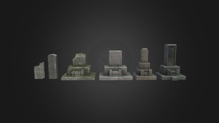 Gravestones 3D Model