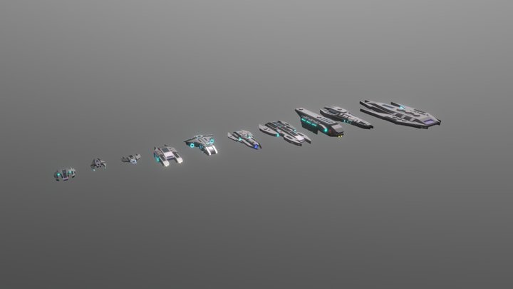 Shattered Space Spaceships 3D Model