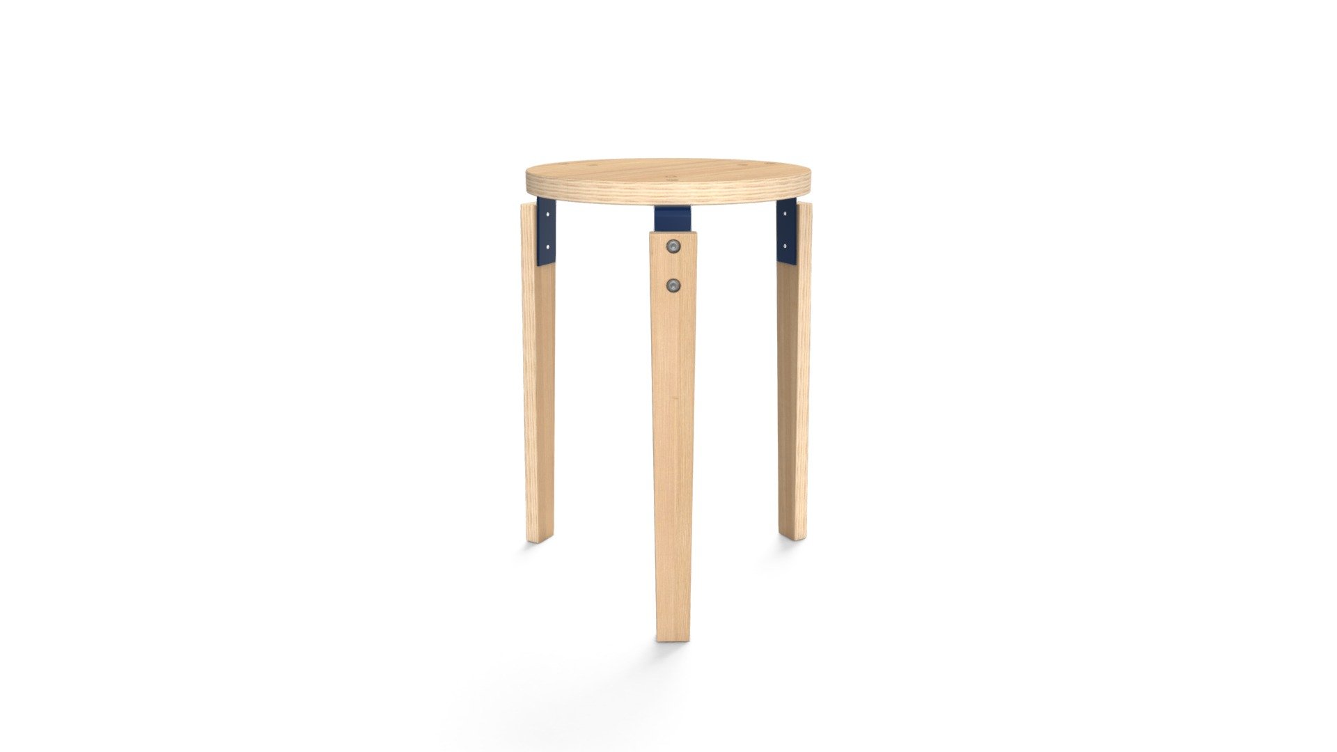 2 X Dorso Stacking Stool, Ash and Blue