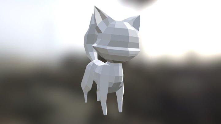 Low Poly Kitten 3D Model