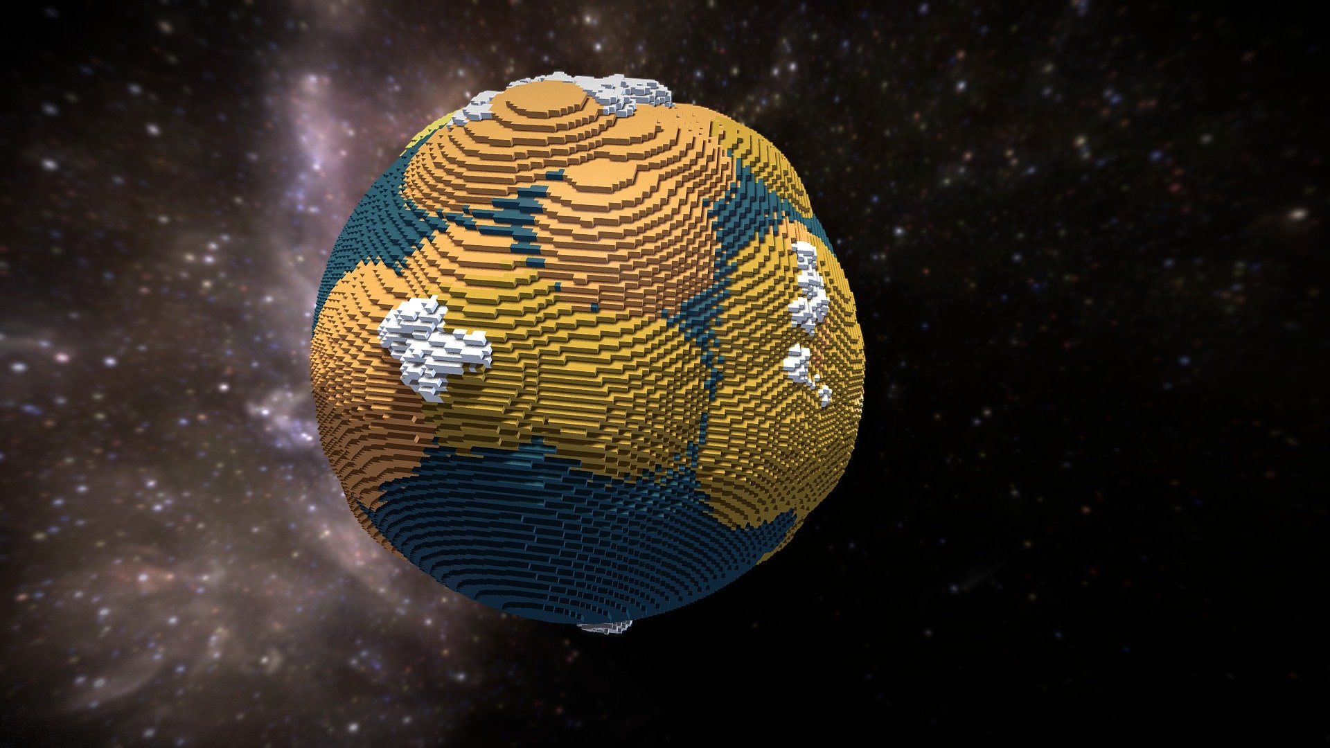 Generated voxel planet