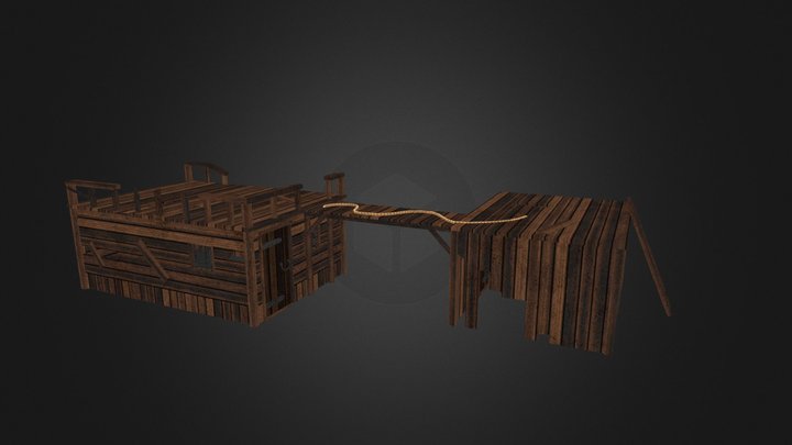 Modular Barracks 3D Model