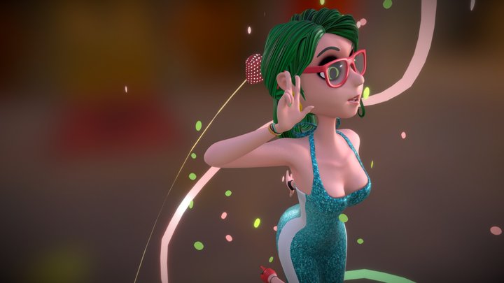 Glasses Girl 3D Model