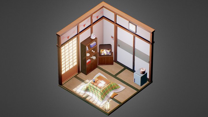 Isometric Japanese Room 3D Model