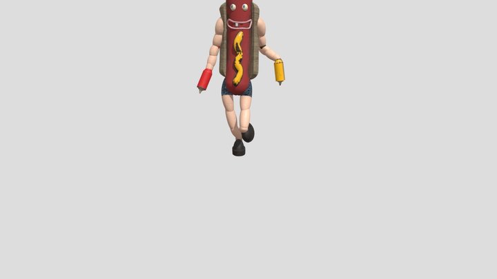 Hotdog Man Catwalk 3D Model