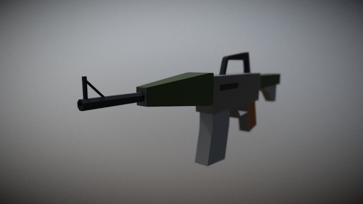 Lowpoly gun 3D Model