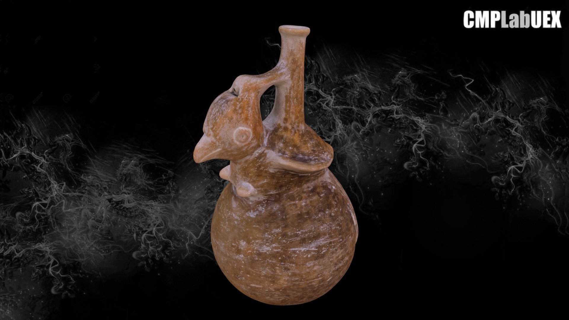 Vasija con figura de pájaro — Sketchfab embed 3D viewer