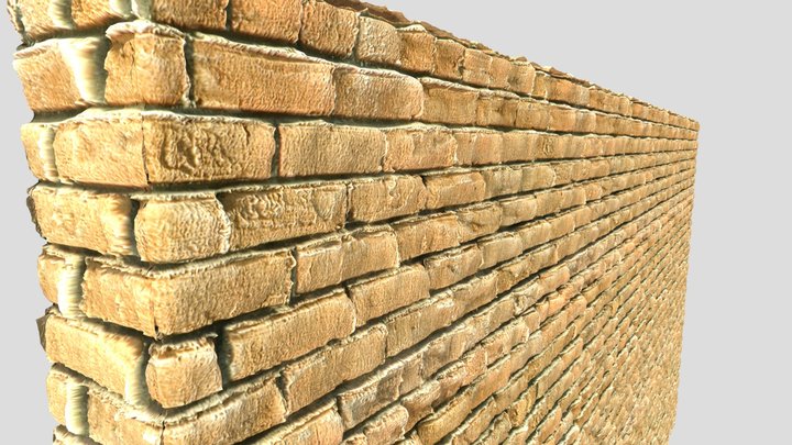 Realistic Brick Wall 3D Model