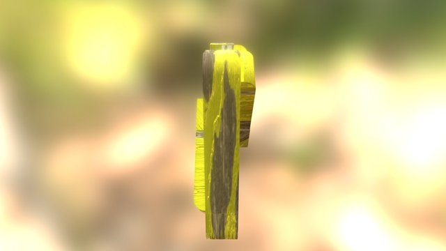 Realistic Old Painted Wood 1 Yellow 3D Model