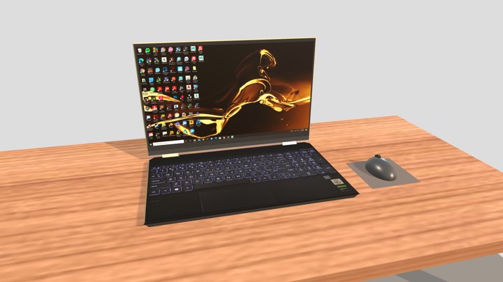CGT 116 Final - Laptop on desk 3D Model