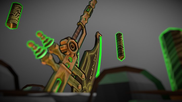 "Necrons Wrath" WoW inspired Battleaxe 3D Model