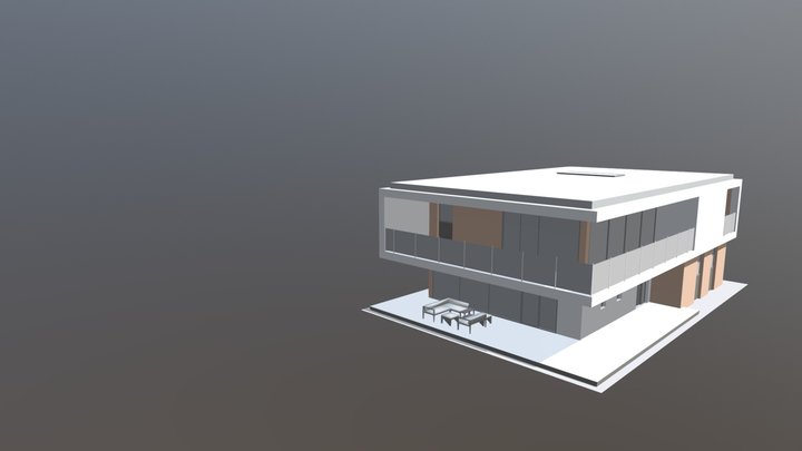 Modern+ House+ Furnished 3D Model