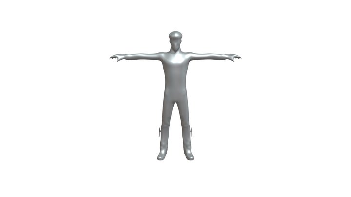 Futuristic human in a high-tech suit with VR he 3D Model