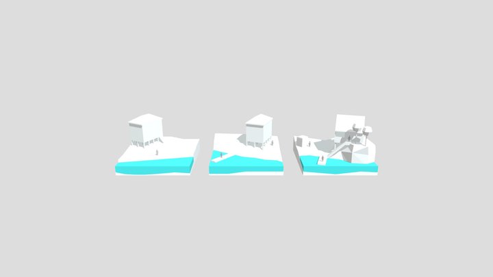 By The Ocean - Blockout 3D Model