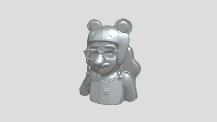 person wearing a bear-ear hat and glasses 3D Model