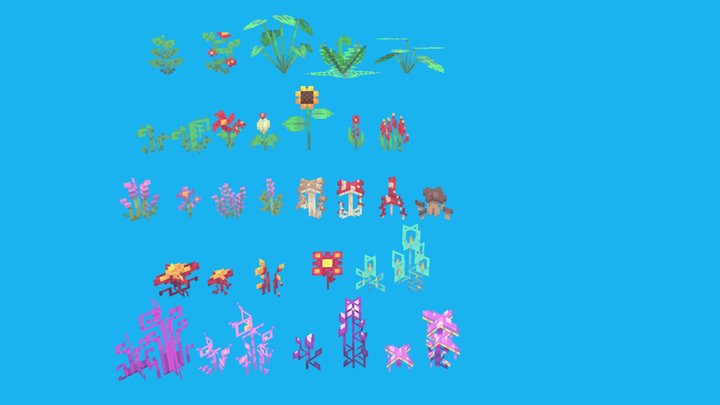 2D Plants 3D Model