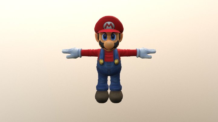 Game Cube - Super Smash Bros Melee - Mario (1) 3D Model
