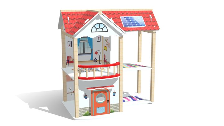 EV22 Wooden Dollhouse 3D Model