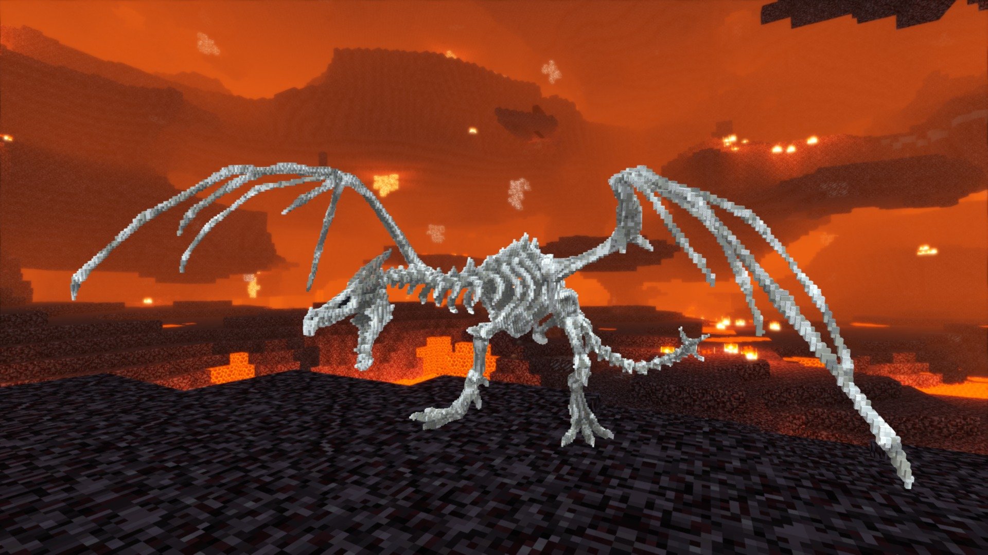 Minecraft Skeletal Dragon Build Schematic - Buy Royalty Free 3D model
