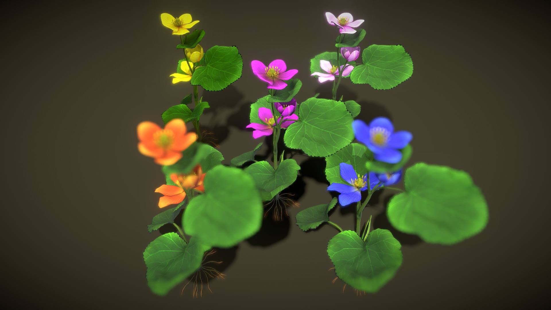 3D model Flower Faroe - This is a 3D model of the Flower Faroe. The 3D model is about a group of flowers.