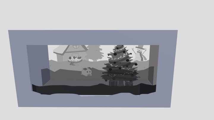 poro christmas shadowbox 3D Model