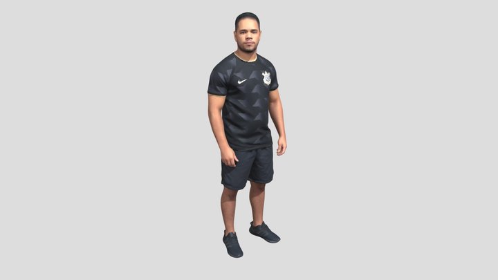 Athlete In Black Training Kit