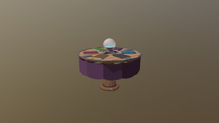 Low Poly Scene - Fortune Tellers Workstation 3D Model