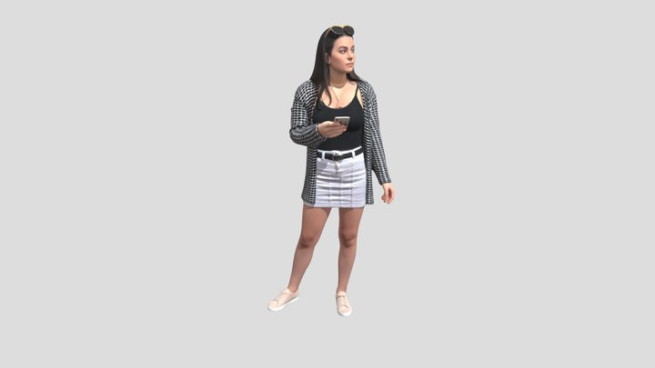 Monochrome Casual With Lilac Skirt – Free 3D Model STL
