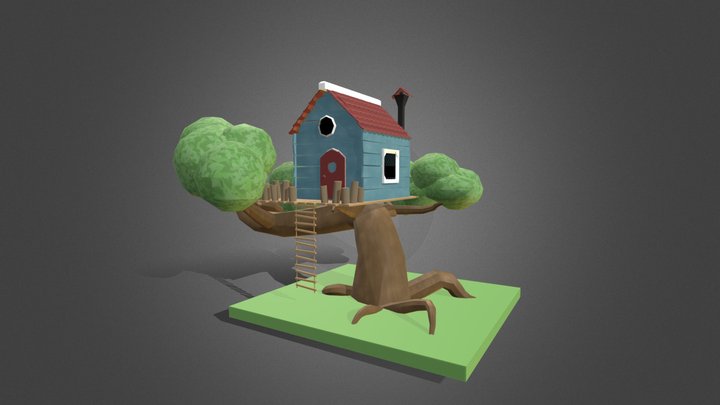 Treehouse model low-poly 3D Model