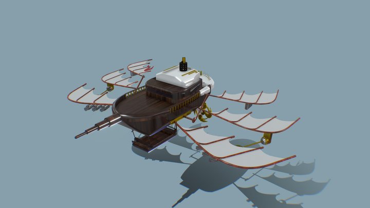 HEAVEN RAIDER - A concept Air Ship 3D Model