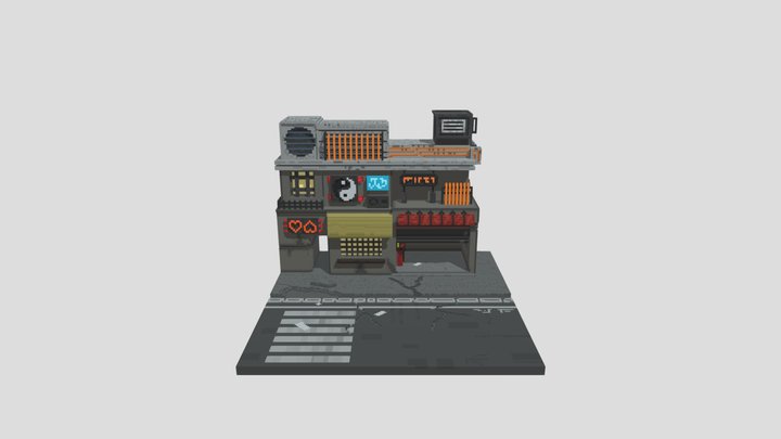 Cyberpunk House 3D Model