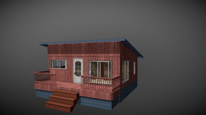 [FREE] Modern Wood House 3D Model
