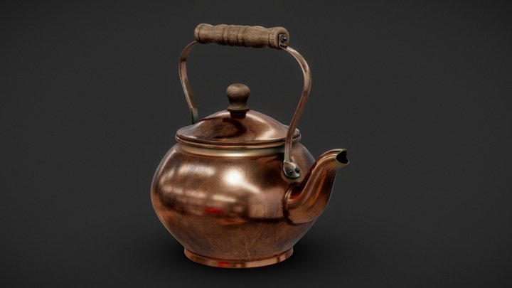 Copper Tea Pot 3D Model