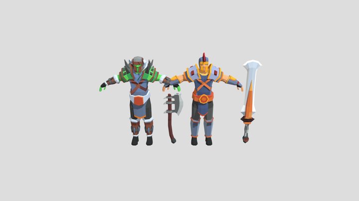 Low Poly Game Characters 3D Model