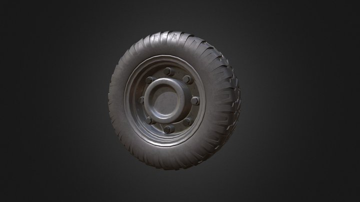 Simple High Poly Wheel – Gratis 3D-model STL