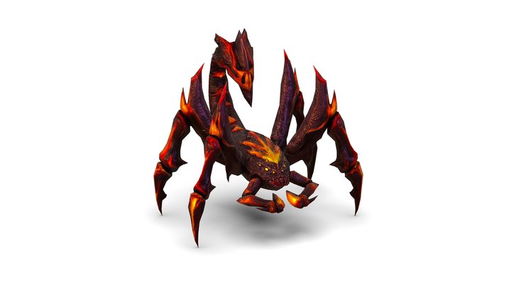 Low Poly Monster Black Scorpio Creature 3D Model