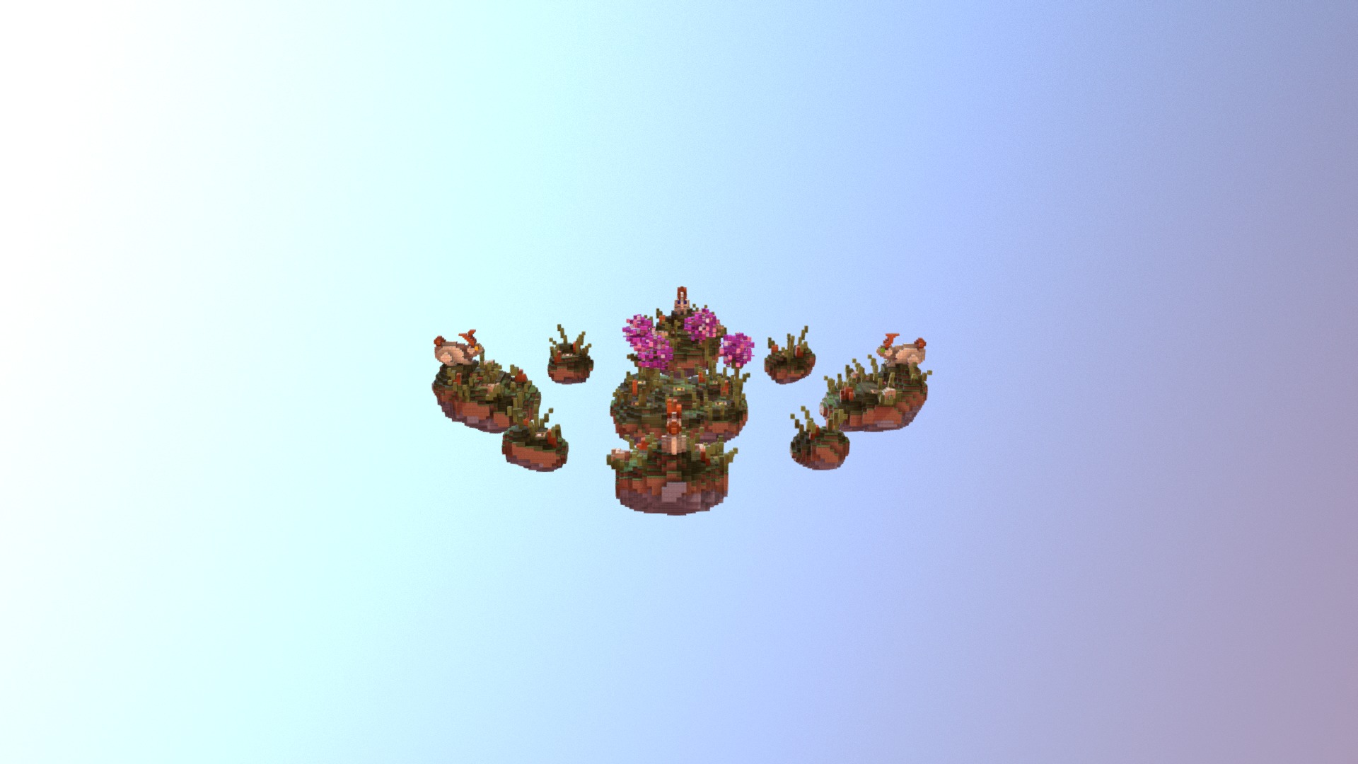 3D model Happy Rabbit 4×4 BedWars - This is a 3D model of the Happy Rabbit 4x4 BedWars. The 3D model is about a group of small plants.