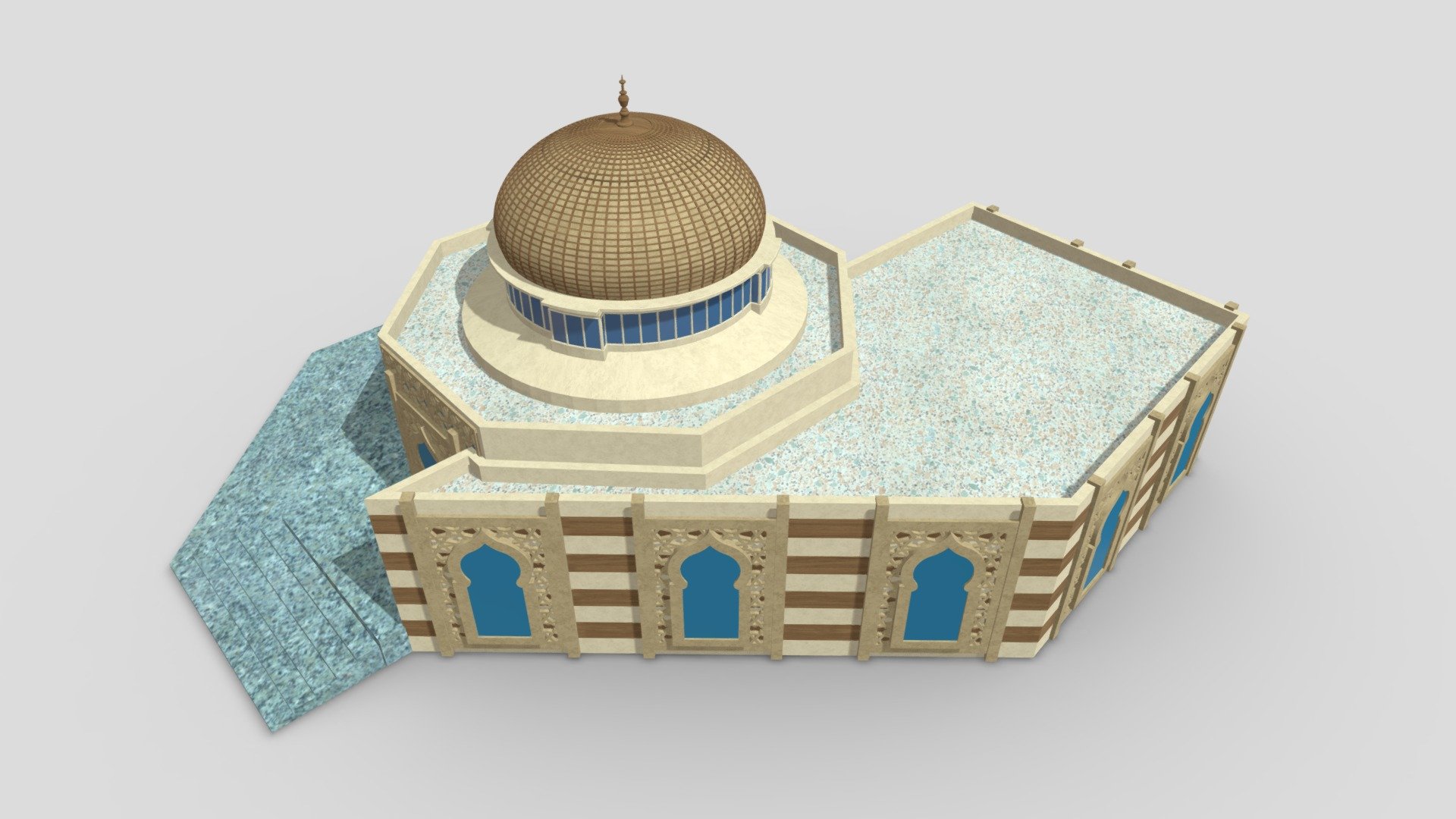 0172 - Islamic Facade Building - Buy Royalty Free 3D model by Vertex ...