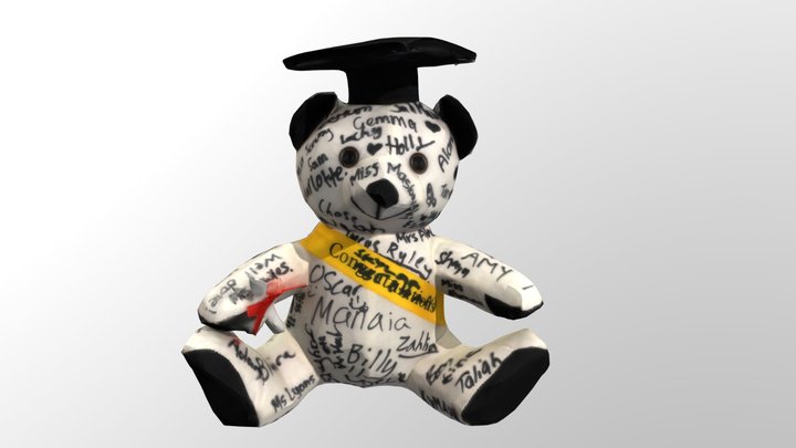 Graduation Bear Toy -  Autographed 3D Model