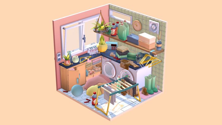 DAECrib - Cozy Laundry Room 3D Model