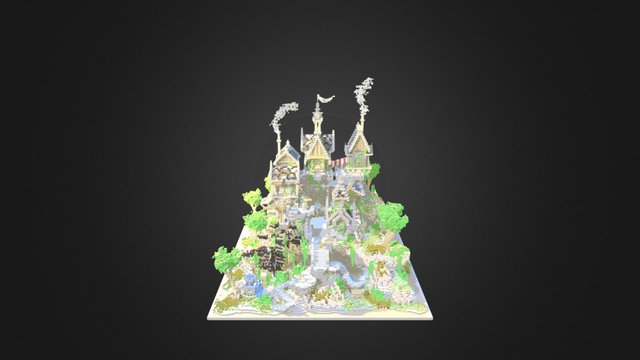 Medieval Minecraft Faction Spawn 3D Model