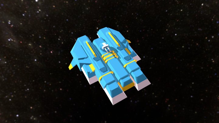 Low-poly Hiigaran-ish Gunship 3D Model