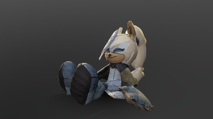 Whisper The Wolf Plush (Photogrammetry Scan) 3D Model