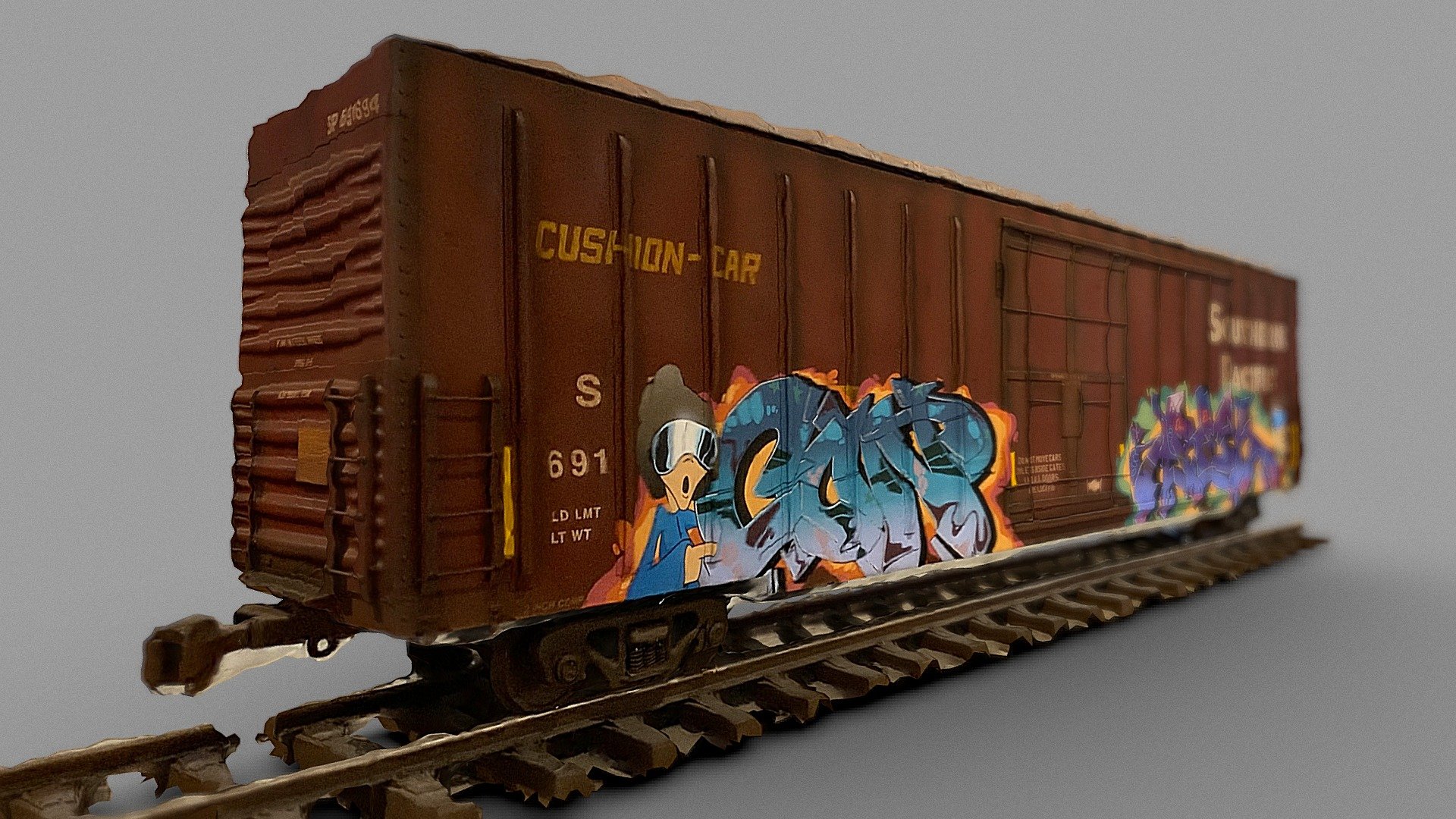 Graffiti freight car by Tim Conlon 3D model by alban [27faaa5