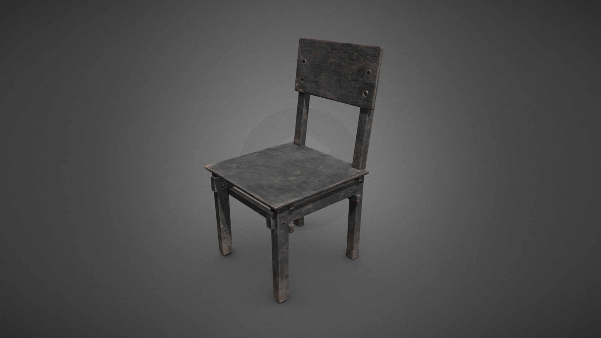 3D model Old Chair - This is a 3D model of the Old Chair. The 3D model is about a chair with a cushion.
