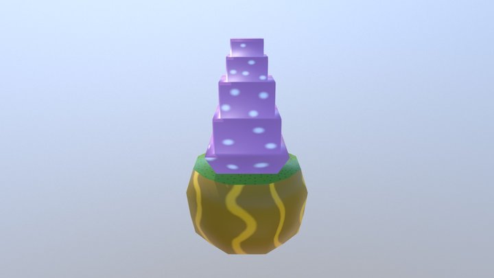 Cake on a plant pot 3D Model