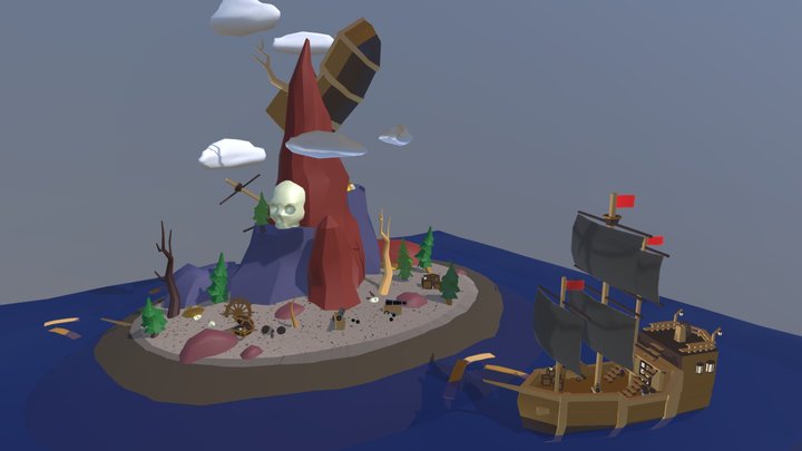 Pirate Fantasy Island 3D Model