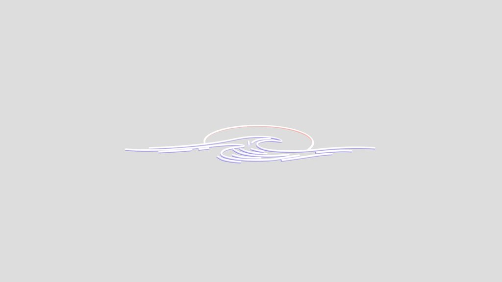 Waves And Moon Led Neon Sign
