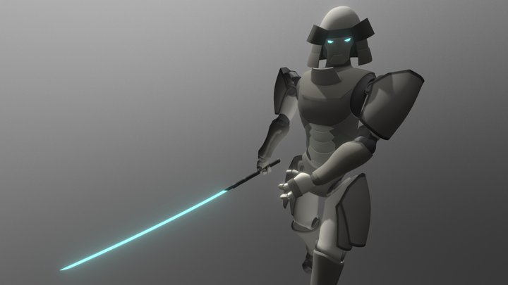 Cyborg Samurai 3D Model